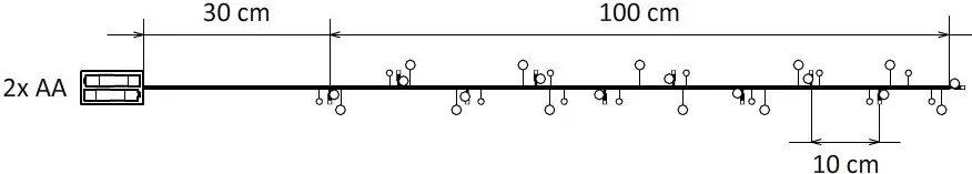DECOLED Svetelná reťaz LED na batérie, kryštály, ľadovo biela, 10 diód, 1,3 m