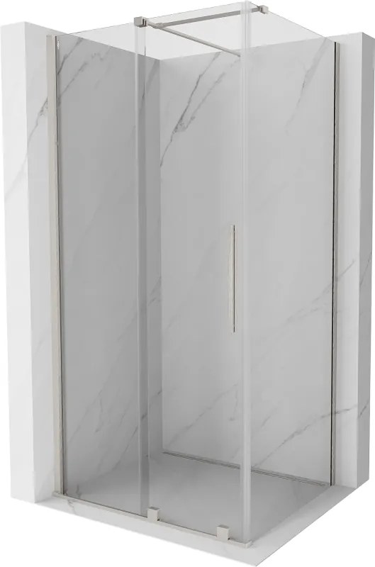 Mexen Velar, sprchový kút s posuvnými dverami 100 x 90 cm, 8mm číre sklo, brúsená oceľ, 871-100-090-01-97