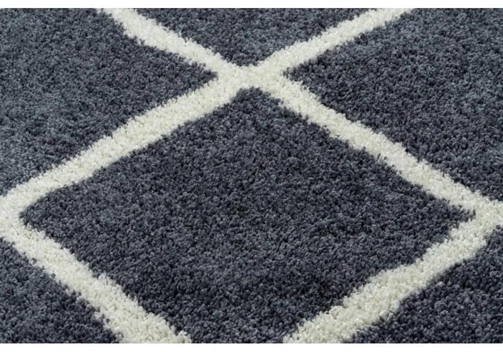 Kusový koberec Shaggy  Cross šedý 80x300cm