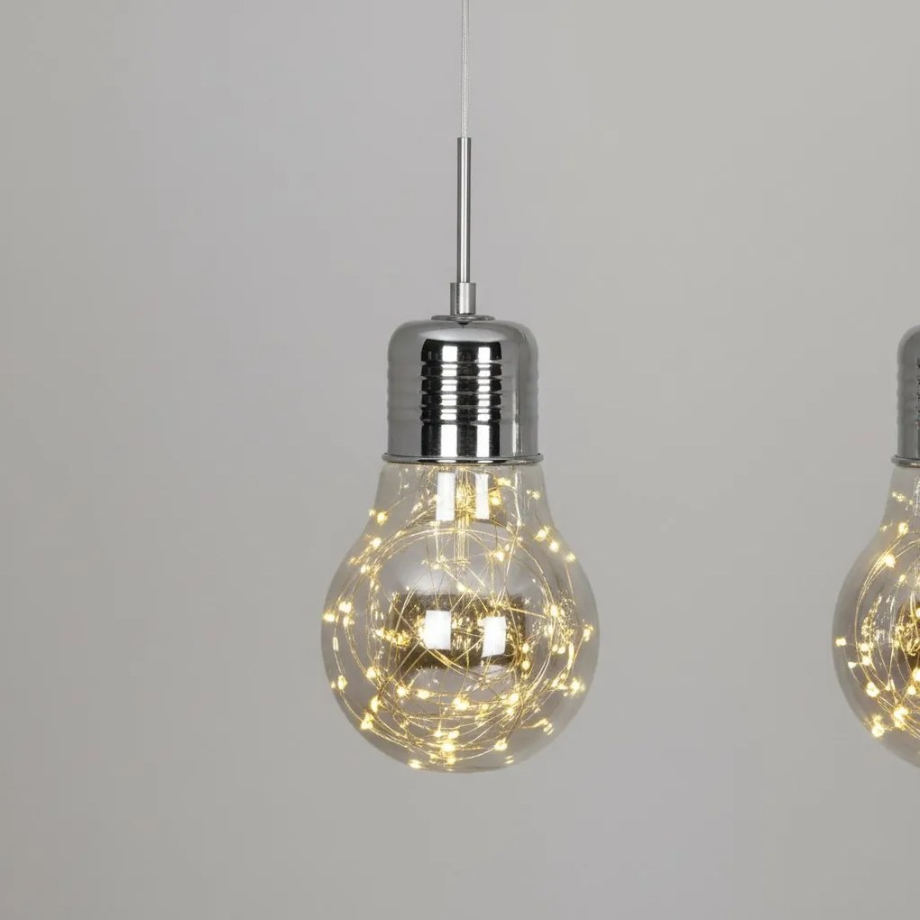 Závesné svietidlo Bulb 3, chrómové telo svietidla, ch