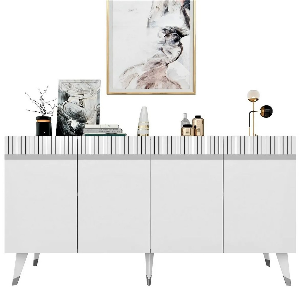 Skrinka Defne White and Silver