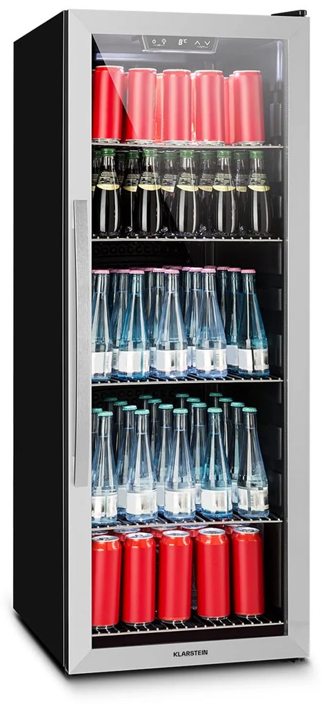 Klarstein Beersafe 6XL, chladnička na nápoje, 201 l, 0-10°C, sklo, energet. trieda G, nehrdzavejúca oceľ