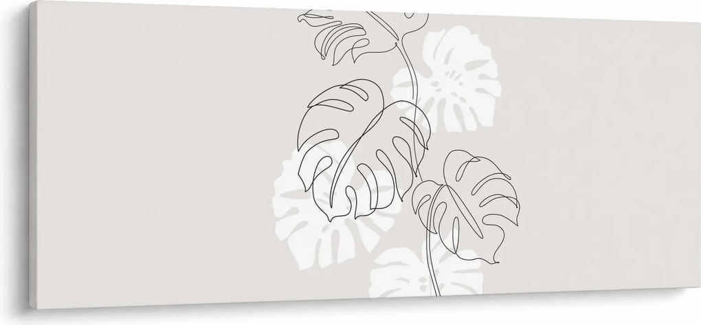 Obraz - Line art monstera N⁰3 (120x50 cm)
