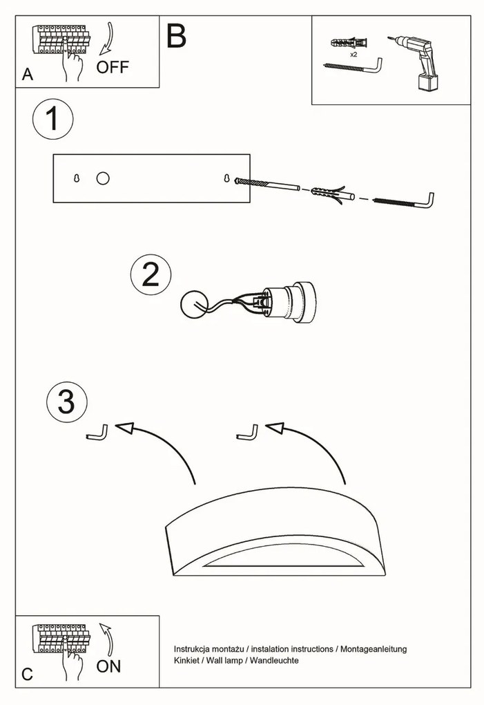 Nástenné svietidlo Atena, 1x biele keramické tienidlo