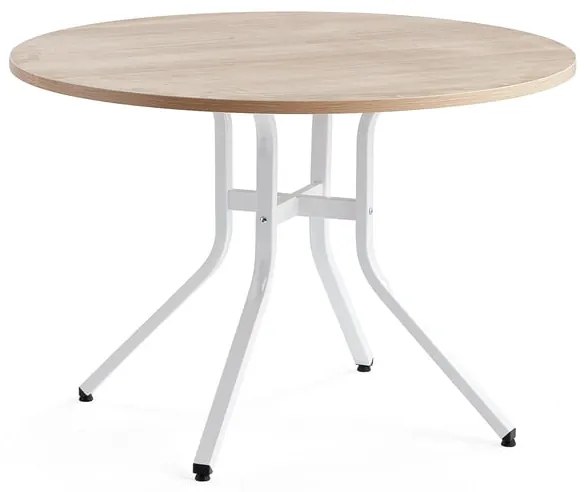 Stôl VARIOUS, Ø1100x740 mm, biela, dub