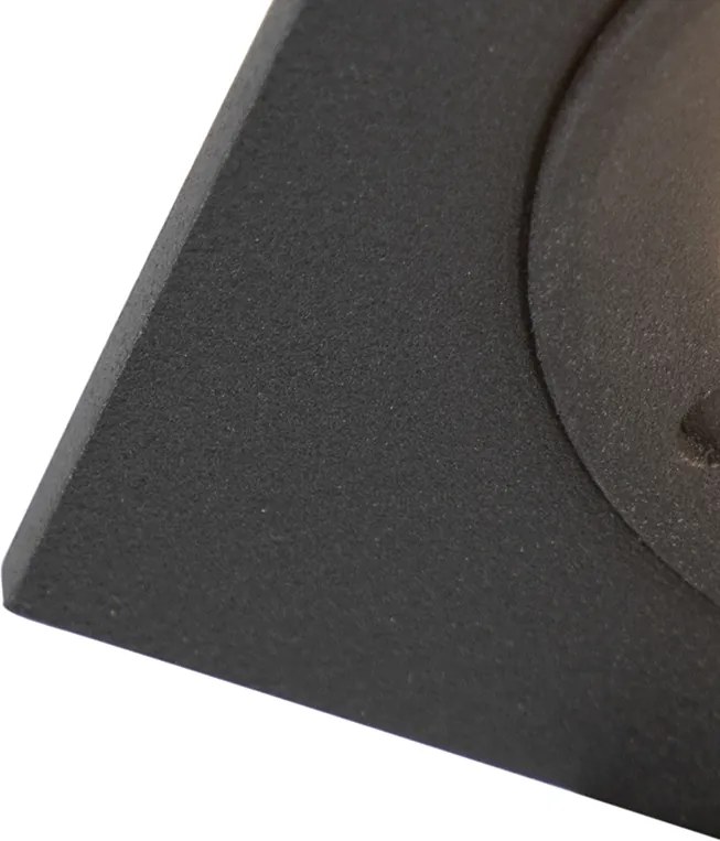 Inteligentné zapustené bodové svietidlo čierne štvorcové IP44 vrátane Wifi GU10 - Xena