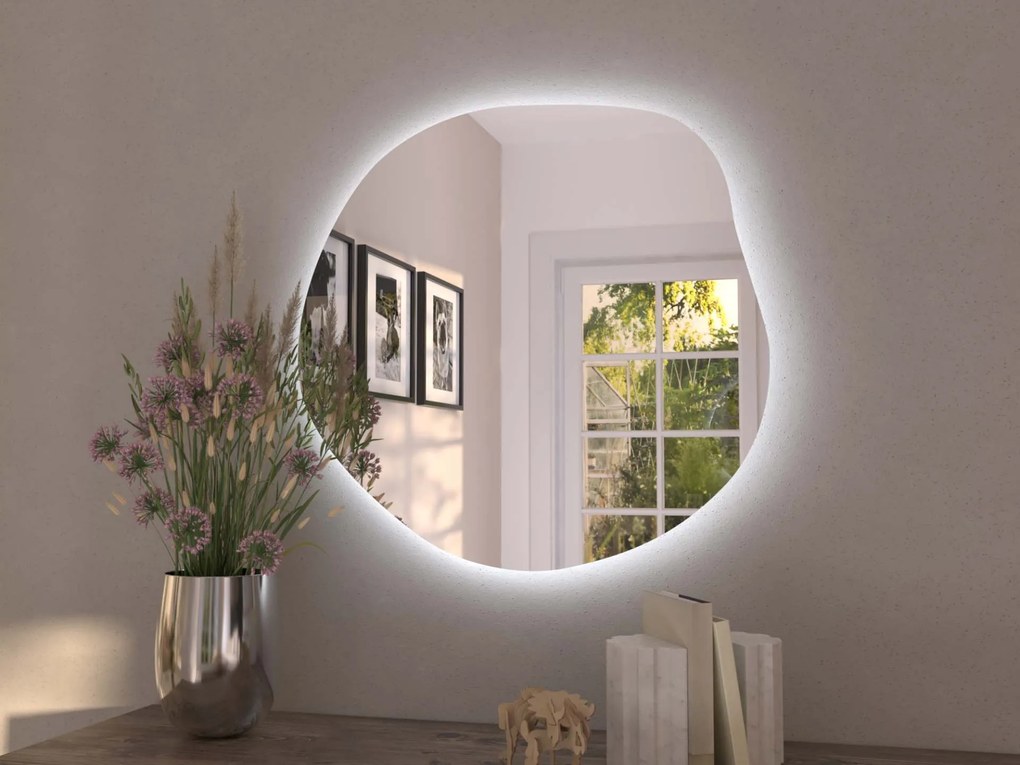 Organické LED zrkadlo s osvetlením A34 80x77