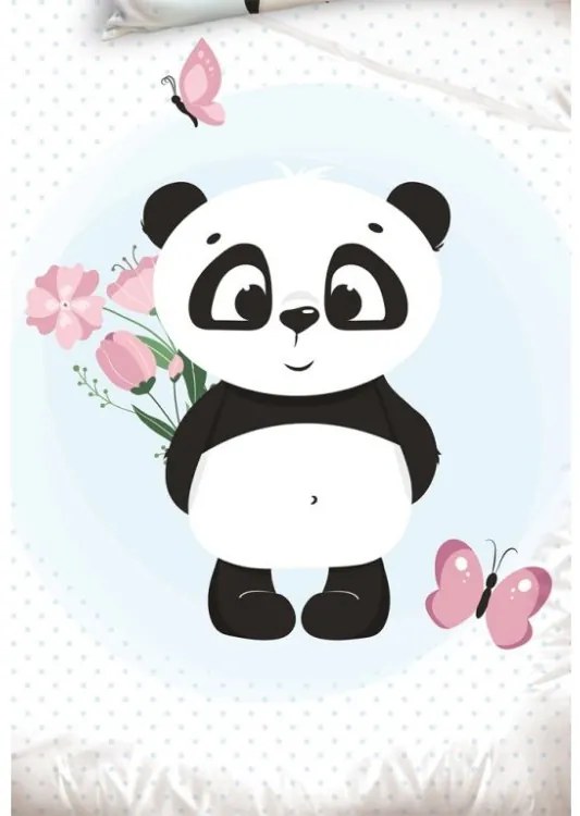 Obliečky do postieľky Roztomilá Panda 100x135/40x60 cm
