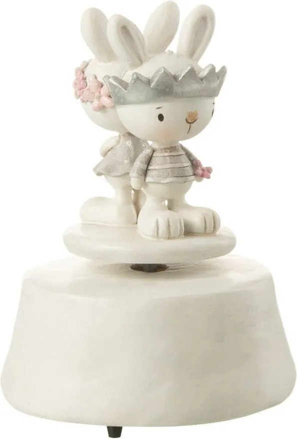 Naťahovací hrací kolotoč s zajačikmi Music Box Rabbits - Ø 10*15 cm