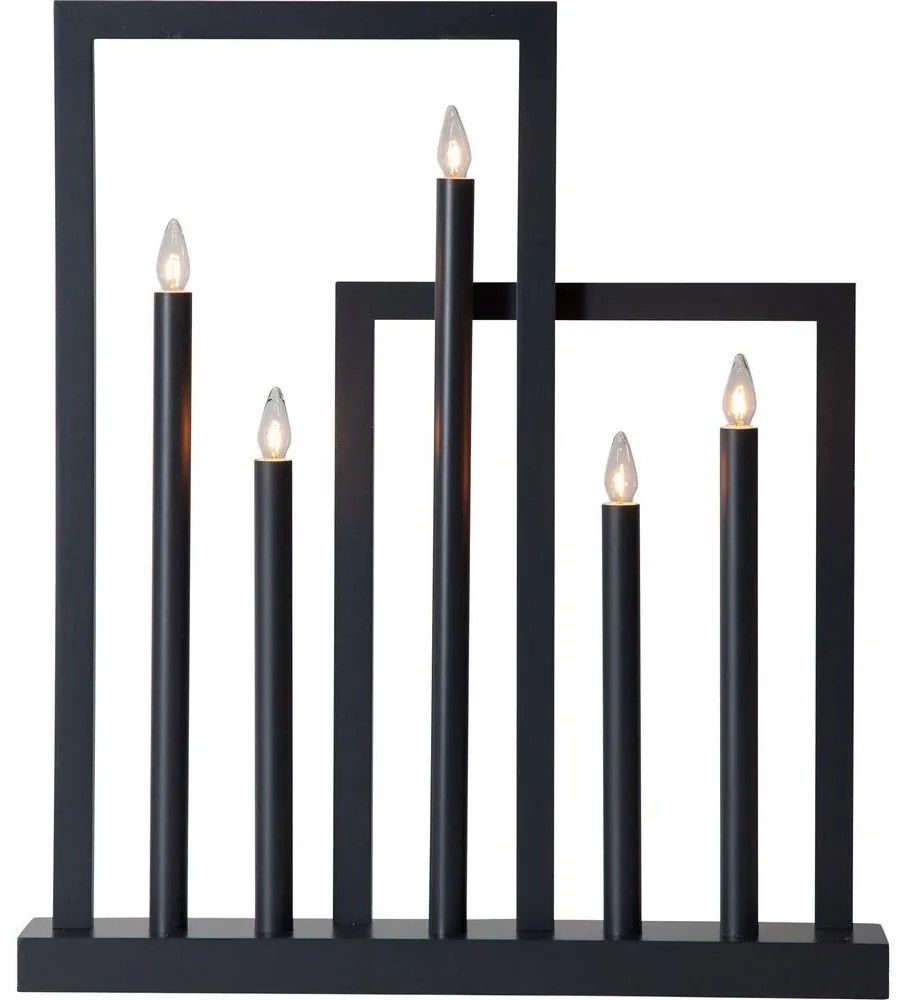 Eglo 410952 - Vianočný svietnik FRAME 5xE10/3W/230V čierna