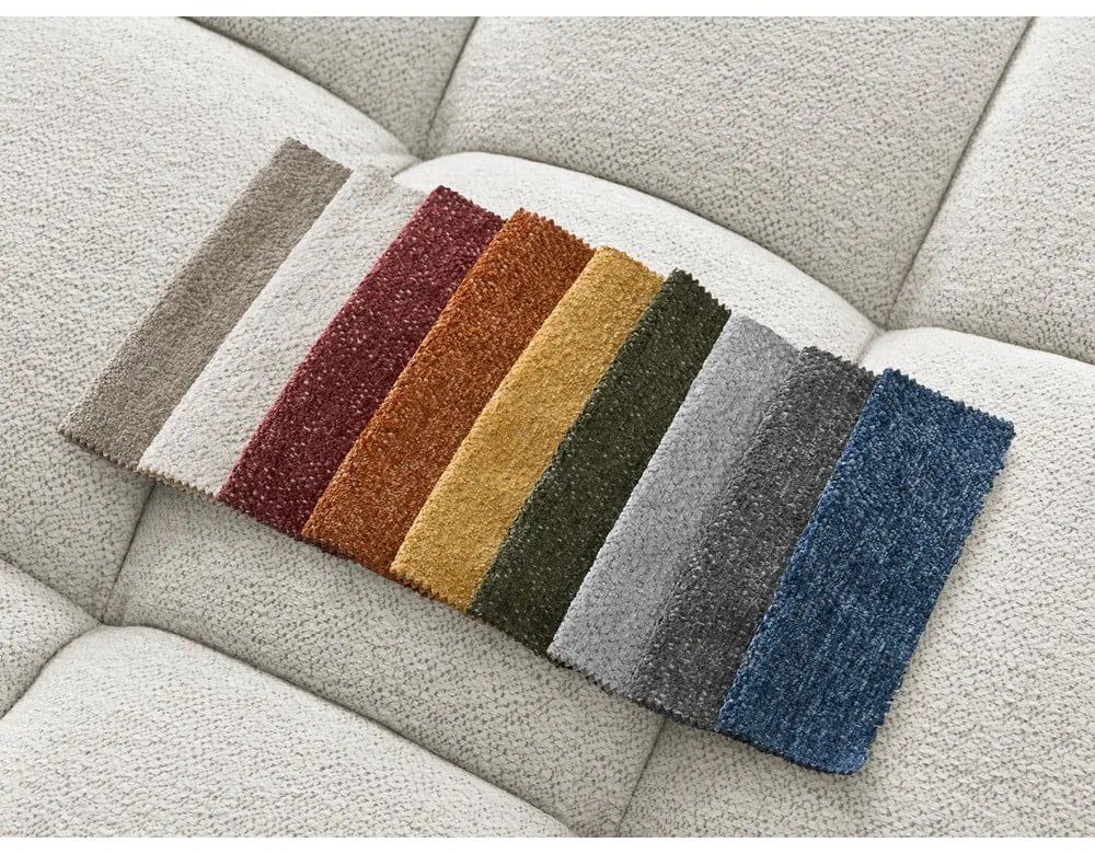 Biela ženilková rozkladacia/s úložným priestorom rohová pohovka (ľavý roh/s leňoškou) Everest – Bobochic Paris