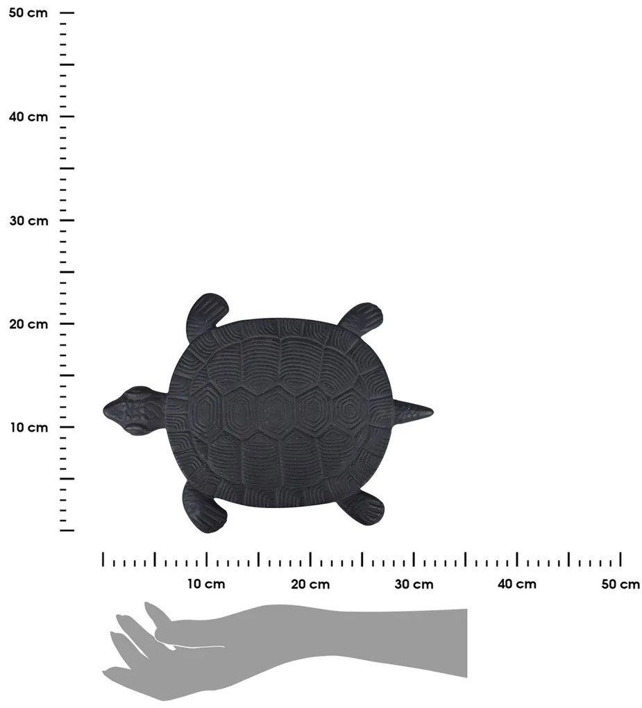 Záhradný nášlapný kameň Turtle, 23x32 cm, liatina, hnedá