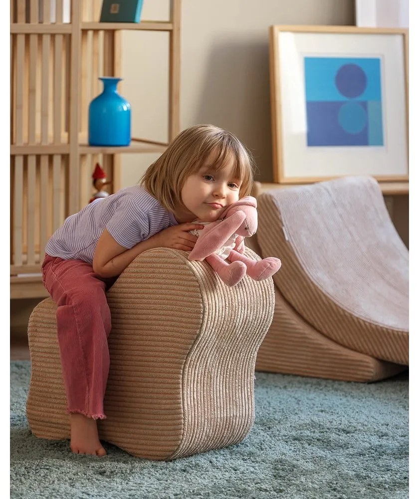 Svetlohnedý menčestrový detský puf Cloud – Wigiwama