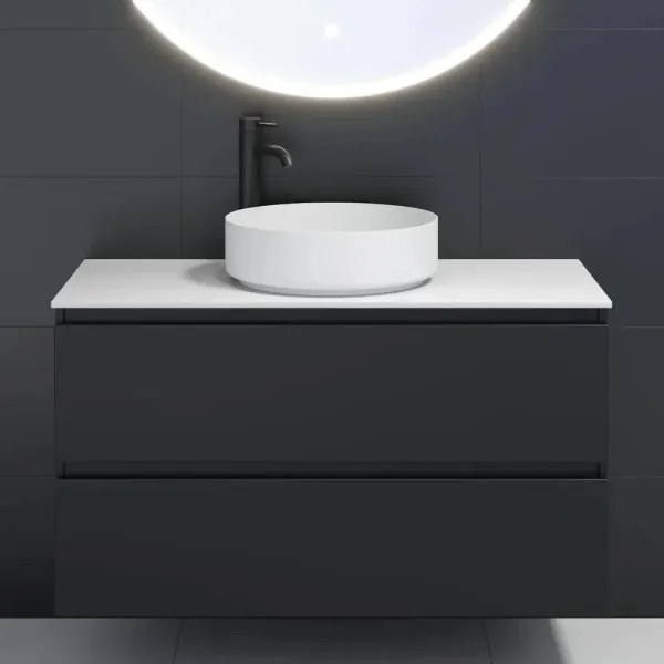 Umývadlo na dosku LJORDAL, Ø 40 cm, oceľ/biela