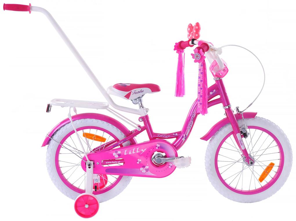 Fuzlu Detský bicykel Lilly ružovo-biely 16&quot; 10&quot; 2023