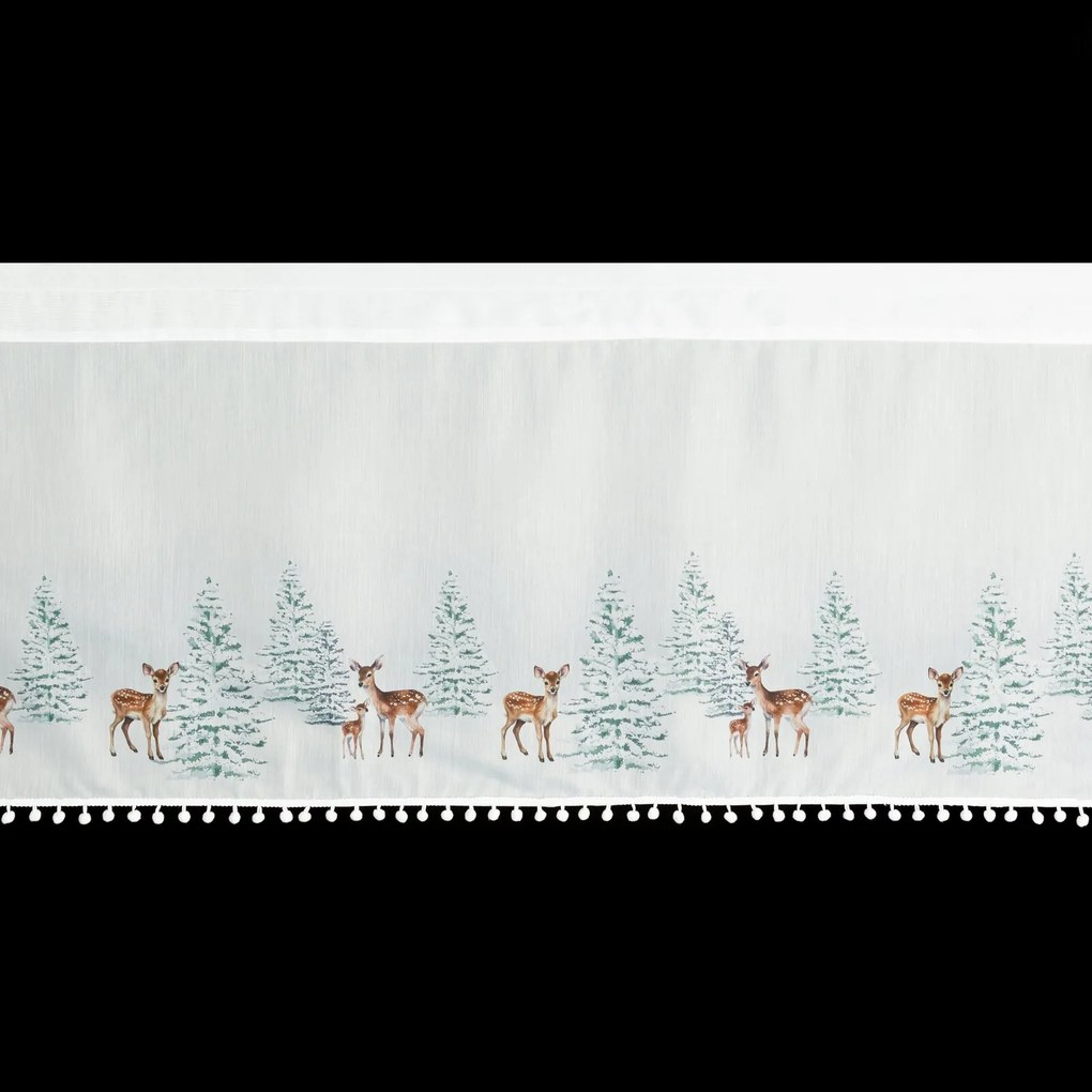 KRÁTKA VIANOČNÁ ZÁCLONA NA PÁSKE XMAS18 150X40 CM VZOROVANÁ