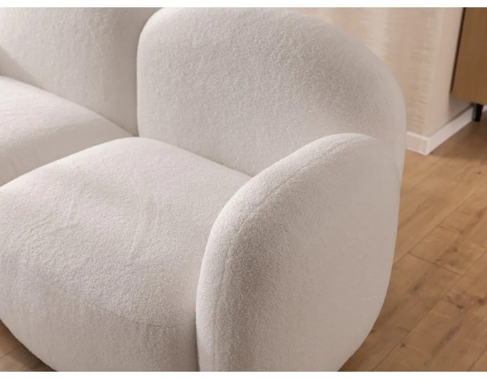 Krémová rohová pohovka z textílie buklé (ľavý roh/s leňoškou) Orbit – Ropez