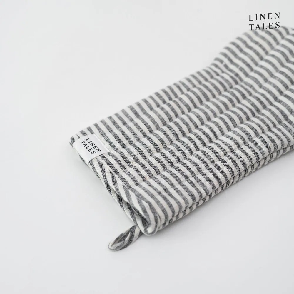 Ľanová chňapka Thin Black Stripes – Linen Tales