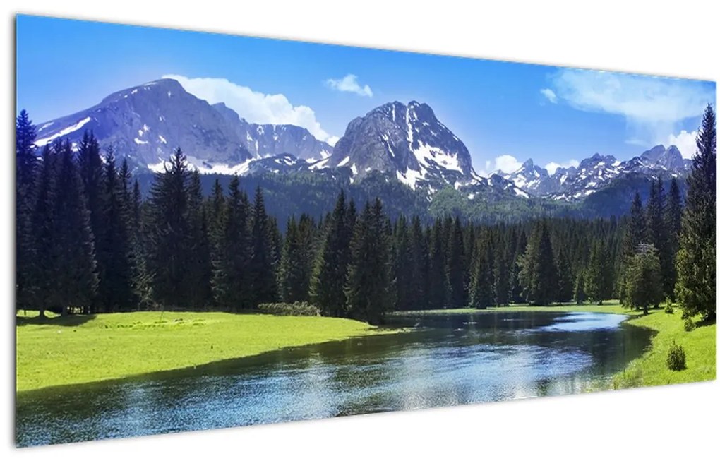 Obraz - Zasnežené vrcholky hôr (120x50 cm)