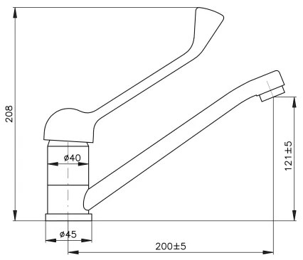 RAV Slezák SA605.0 - Umývadlová batéria s lekárskou pákou SAZAVA lesklý chróm