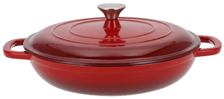 Silvercrest® Liatinová servírovacia panvica, Ø 30 cm (červená) (100393085)