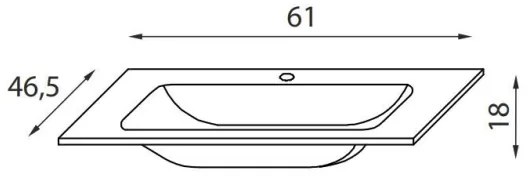 BATH DELUXE 06-060-60-11-01 - Zapustené umývadlo CHICAGO 61x46,5 cm lesklá biela