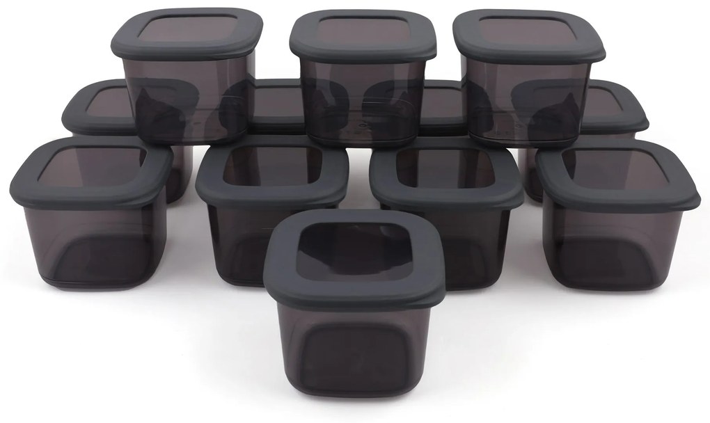 Súprava 12 ks kuchynských boxov BONNIE antracitová