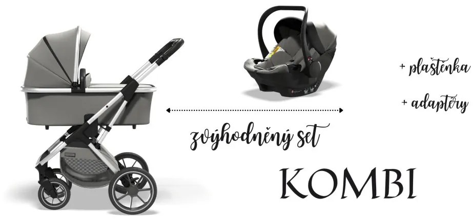 Moon kombinovaný kočík RESEA S BASIC 2024 set KOMBI Shadow