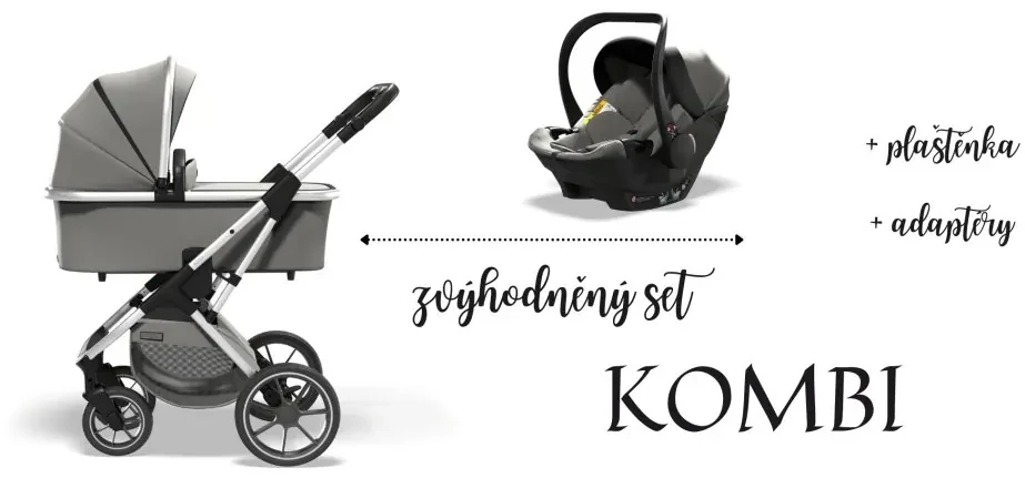 Moon kombinovaný kočík RESEA S BASIC 2024 set KOMBI Shadow