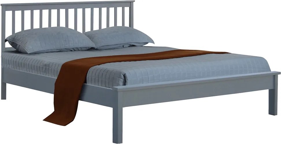 KONDELA Mange manželská posteľ s roštom sivá