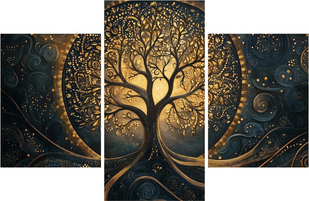 Obraz – Strom so zlatou aurou (90x60 cm)