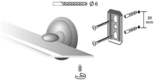 Erga Deco, sklenená polička na kozmetiku 505 mm, antická mosadz, ERG-00401