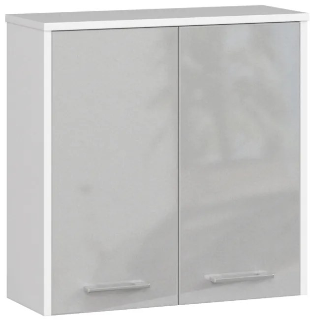 Kúpeľňová skrinka W 60 cm FIN 2D biela / metalická, lesk