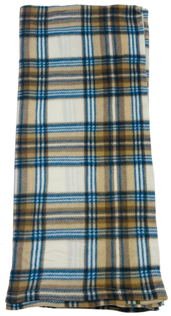 Deka Fleece hnedá karo 150x200cm