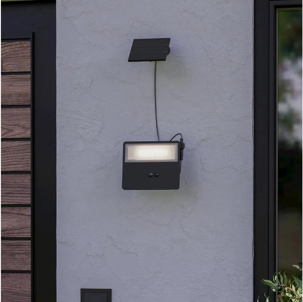 Eglo 901086-LED Solárne nástenné svietidlo PANETTIERI LED/8,7W/3,7 1800mAh IP44 čierne