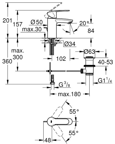 GROHE 3355220E - Umývadlová batéria EUROSTYLE COSMOPOLITAN lesklý chróm