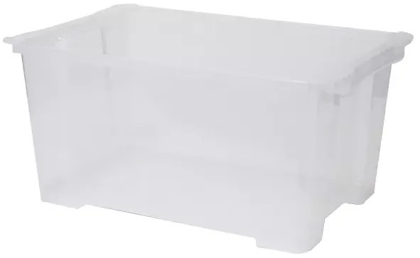 Rotho Univerzální úložný box, krabice s víkem, EVO, transparent - 58x39x28, 44l
