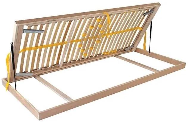 Ahorn DUOSTAR Kombi P HN ĽAVÝ - polohovateľný posteľný rošt výklopný z boku 120 x 190 cm, brezové lamely + brezové nosníky