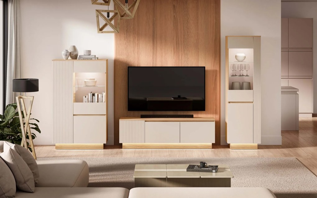 TV STOLÍK AMARIS KAŠMÍR DUB MAVELIE LED 150 cm