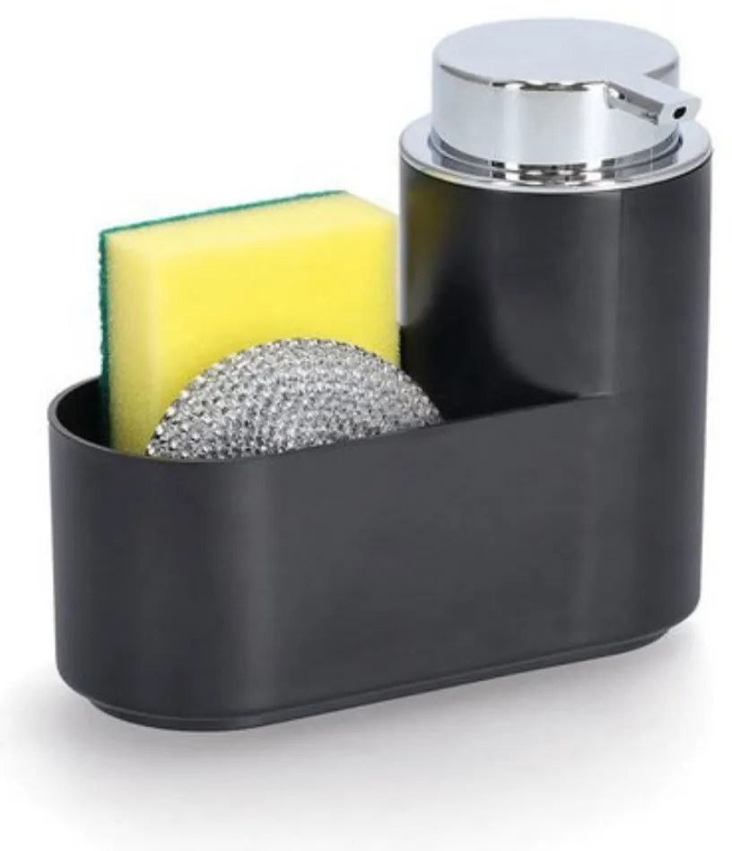 Zeller Present Dávkovač na jar s hubkou a drôtenkou, čierny plast