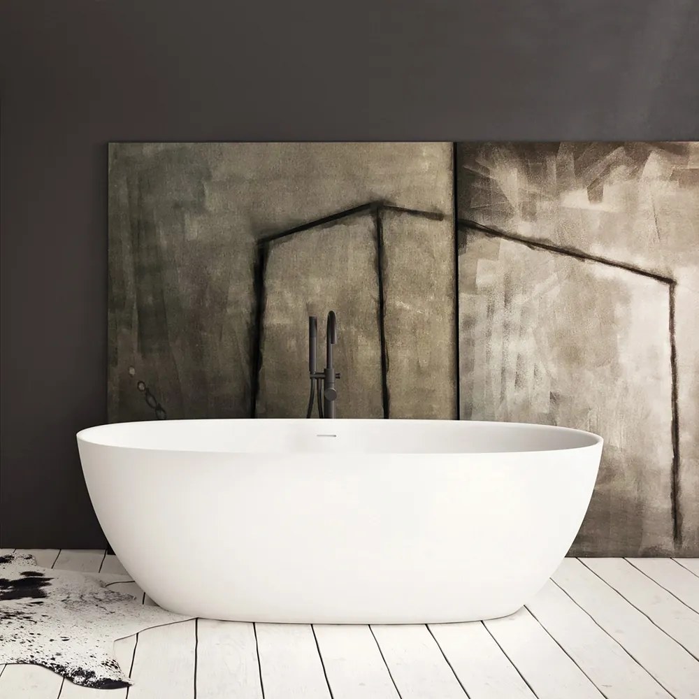 Roth Voľne stojaca vaňa z liateho mramoru ALLYSA ROTH-Variant: rozmery: 170 × 80 cm, farba: biela - (ALLYSA WHITE - 5231000)