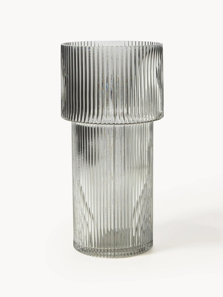 Sklenená váza's drážkovaným povrchom Lija, V 30 cm