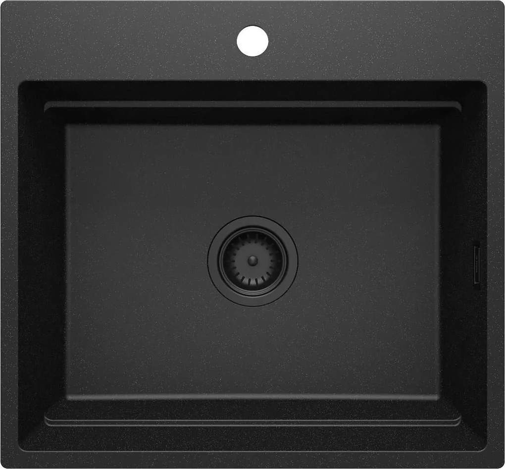 Deante Magnetic, 1-komorový granitový drez 560x520x220mm, grafitová metalíza, DEA-ZRM_G10A