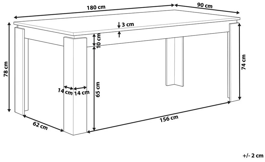 Jedálenský stôl 180x90 cm Vanetta (tmavé drevo). Vlastná spoľahlivá doprava až k Vám domov. 1035582