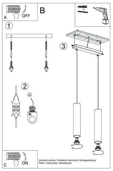 Sollux SL.1490 - Luster na lanku LAGOS 2xGU10/10W/230V červená