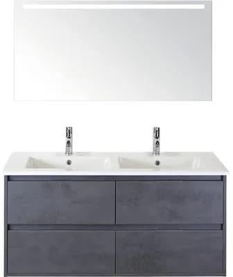 Kúpeľňová zostava Sanox Porto 120 cm zrkadlo 4 zásuvky antracit s LED