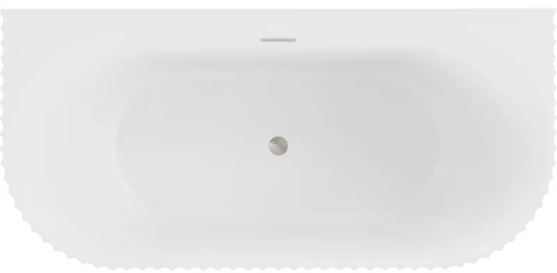 Mexen Sella, voľne stojaca vaňa ku stene, drážkovaná, 170 x 80 cm, biela matná, brúsená oceľ, 52711708001-97