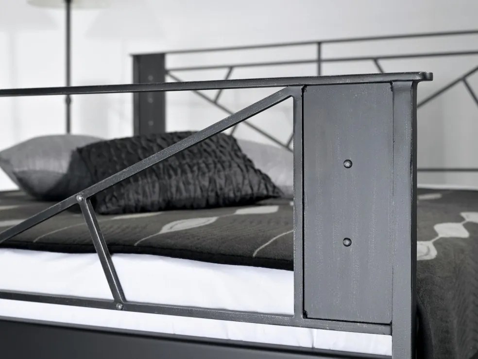 IRON-ART VALENCIA - industriálna, loftová, dizajnová, kovová posteľ 140 x 200 cm, kov
