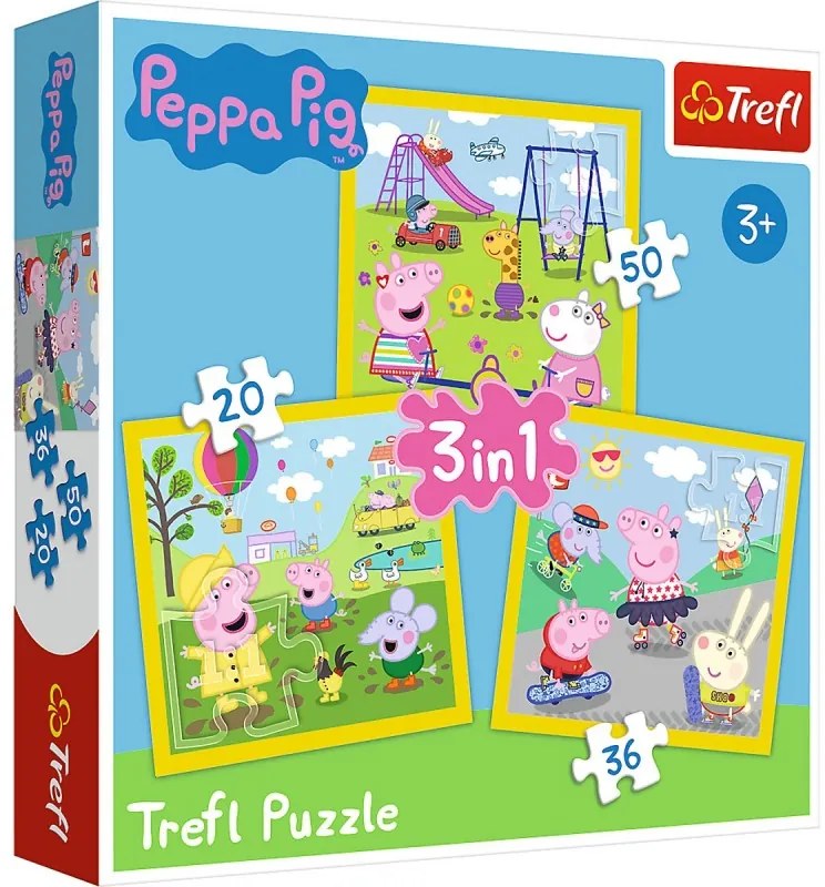 34849 Detské puzzle - Peppa Pig - 3v1
