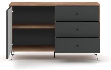 Komoda SULA dub craft/čierna